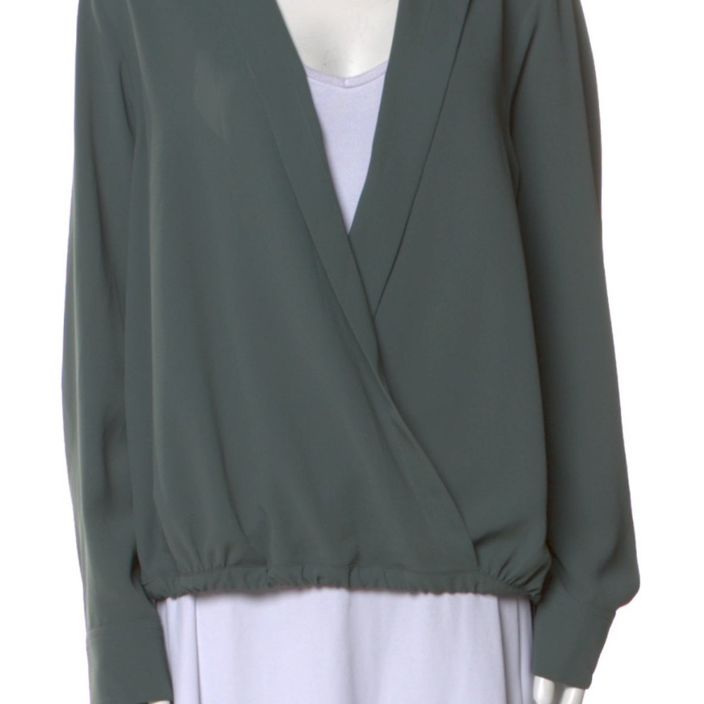 Dries Van Noten Deep Green Wrap Blouse